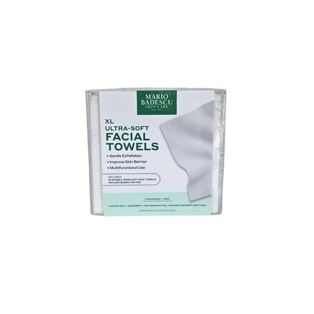 Mario Badescu Ultra-Soft Disposable Facial Towels XL – 50 Count Double-Sided